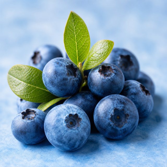 Buah blueberry, tema Rumah Merak